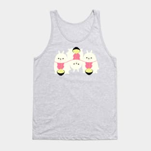 Fat bunny eating noodles pattern Tank Top